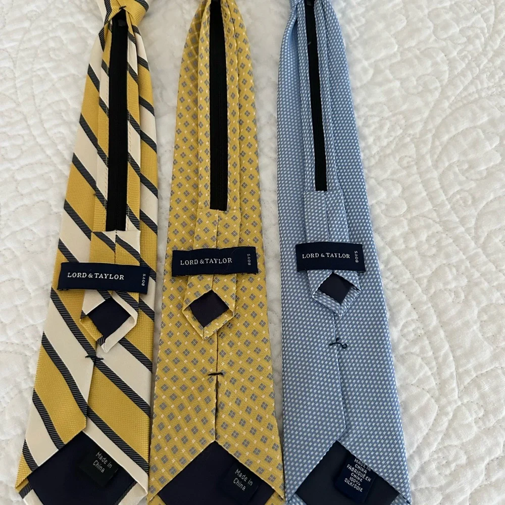 Lord & Taylor Yellow and Blue Boys Tie Collection 6-12